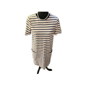 Marc by Marc Jacobs Small 100% Cotton Blue White Striped Pocket Dress